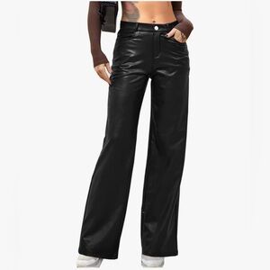 Black Faux Leather Pants